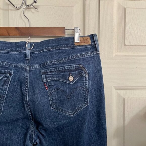 Levi's Womens Dark Wash 515 Bootcut Flap Button Pocket Mid Rise Jeans Size 16 - Picture 5 of 10